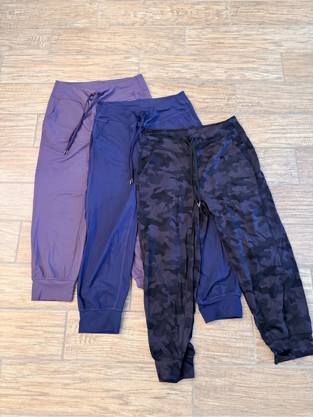 CRZ YOGA Women's Trio Joggers - Purple, Navy & Black Camo